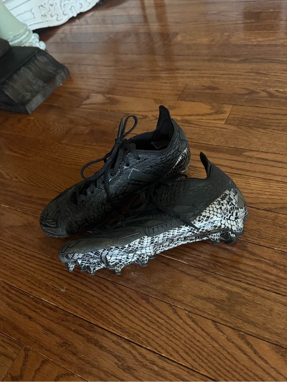 adidas Men's Black Snake-Print Athletic Cleats